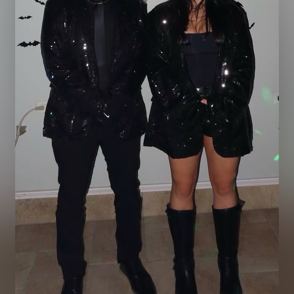 Unisex Black Sequin Blazer